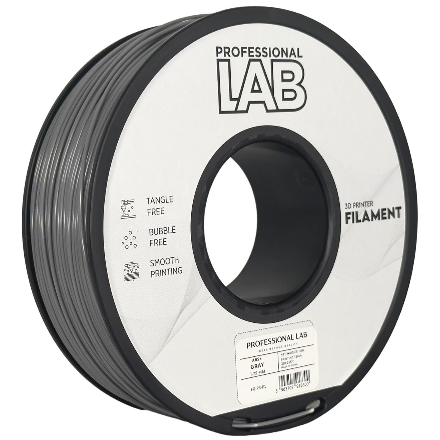 Levně Professional Lab FG-P3-E1, 3D filament, ABS+, 1,75mm, 1000g, Šedý (Grey)