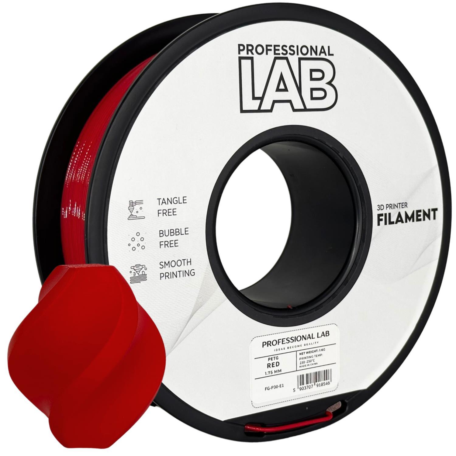 Professional Lab FG-P30-E1, 3D filament, PETG, 1.75mm, 1000g, Red
