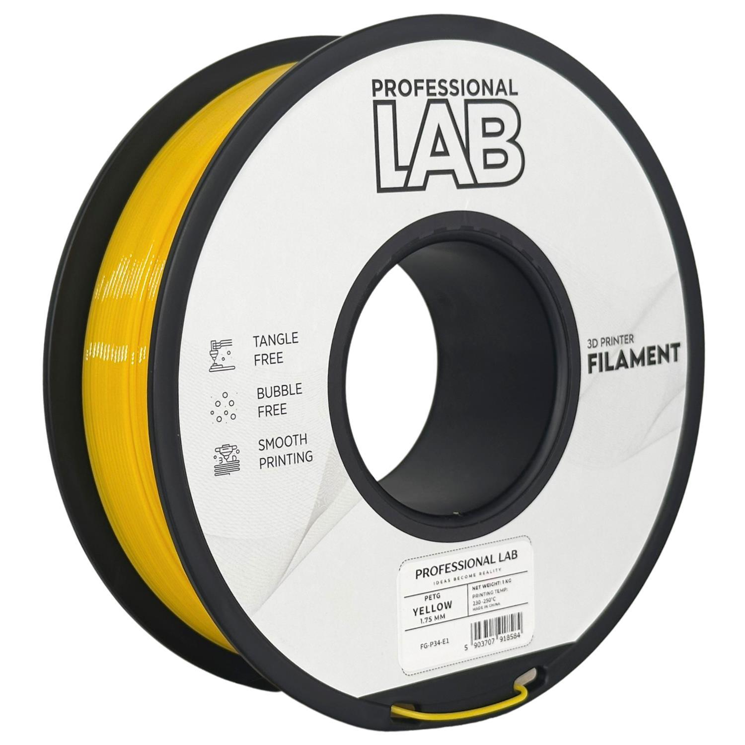Professional Lab FG-P34-E1, 3D filament, PETG, Yellow, 1kg, 1,75mm