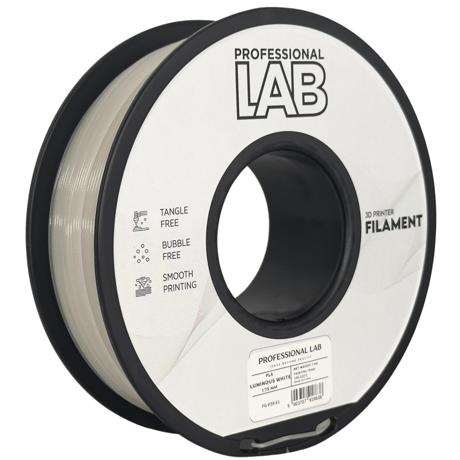 Professional Lab Professional Lab FG-P39-E1, 3D filament, PLA Luminous, 1.75mm, 1000g, White
