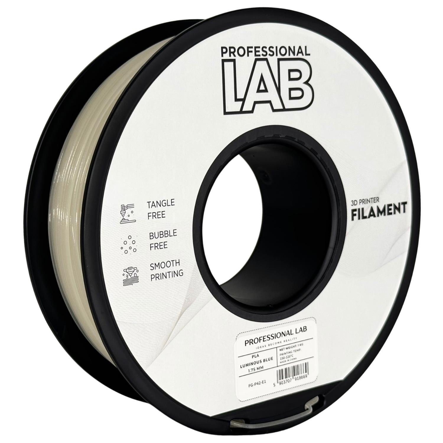 Professional Lab Professional Lab FG-P42-E1, 3D filament, PLA Luminous, 1.75mm, 1000g, Blue