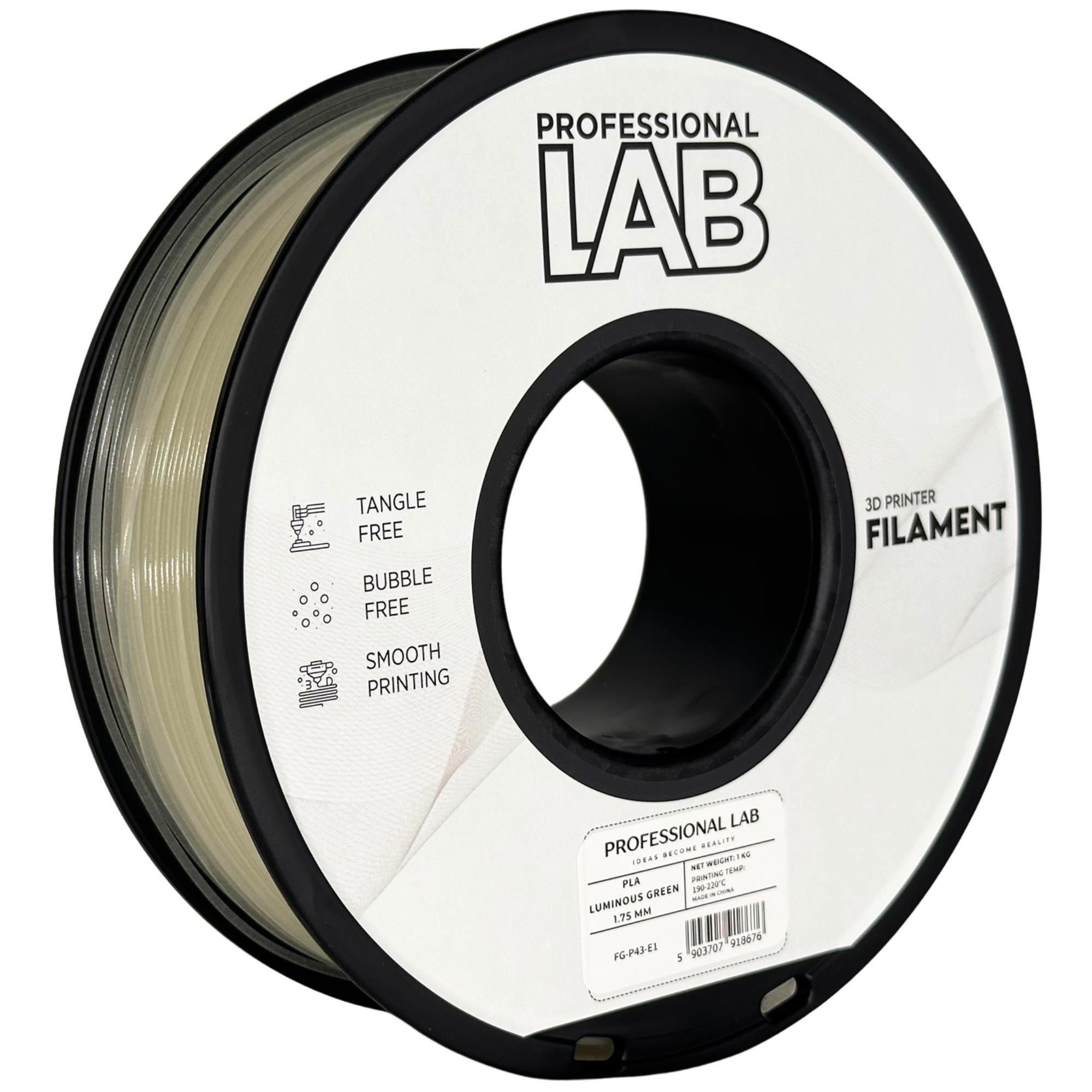 Professional Lab FG-P43-E1, 3D filament, PLA Luminous, 1.75mm, 1000g, Green