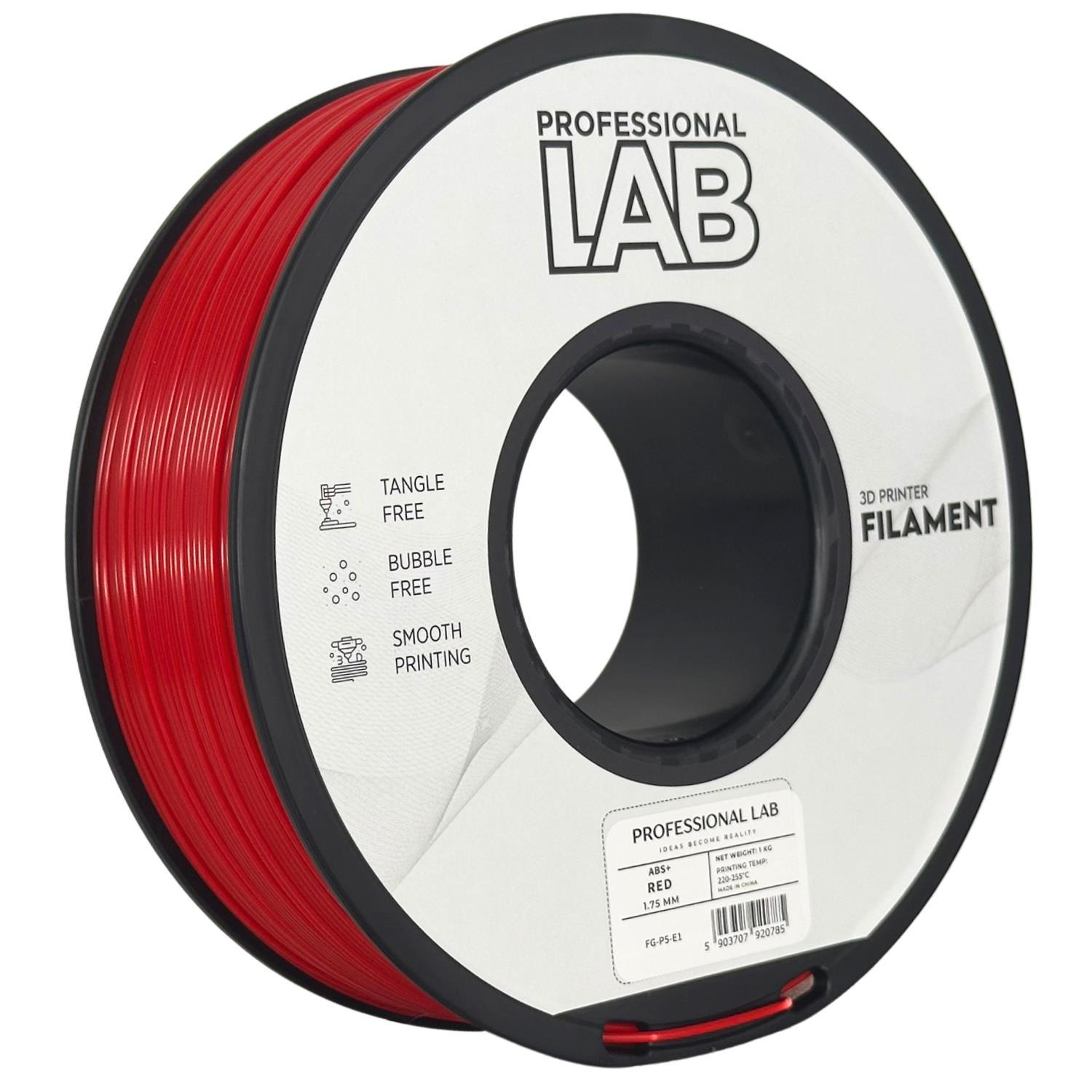 Levně Professional Lab FG-P5-E1, 3D filament, ABS+, 1,75mm, 1000g, Červený (Red)