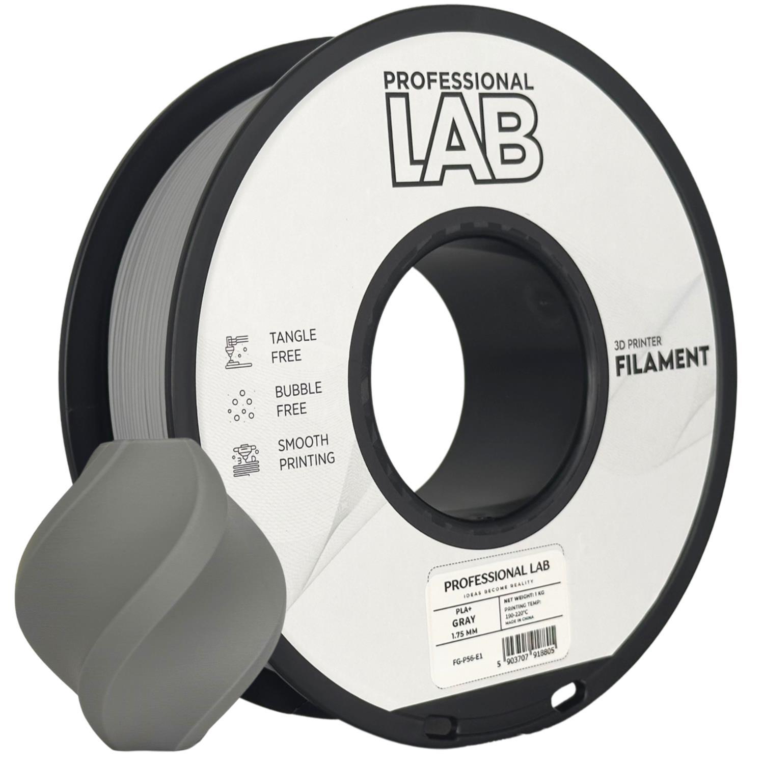 Professional Lab FG-P56-E1, 3D filament, PLA+, Gray, 1kg, 1,75mm