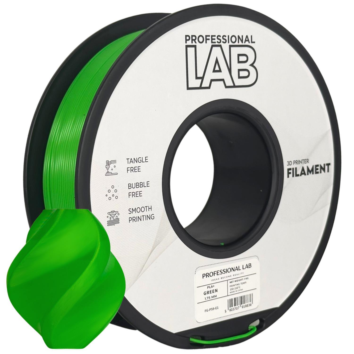 Professional Lab FG-P59-E1, 3D filament, PLA+, Green, 1kg, 1,75mm