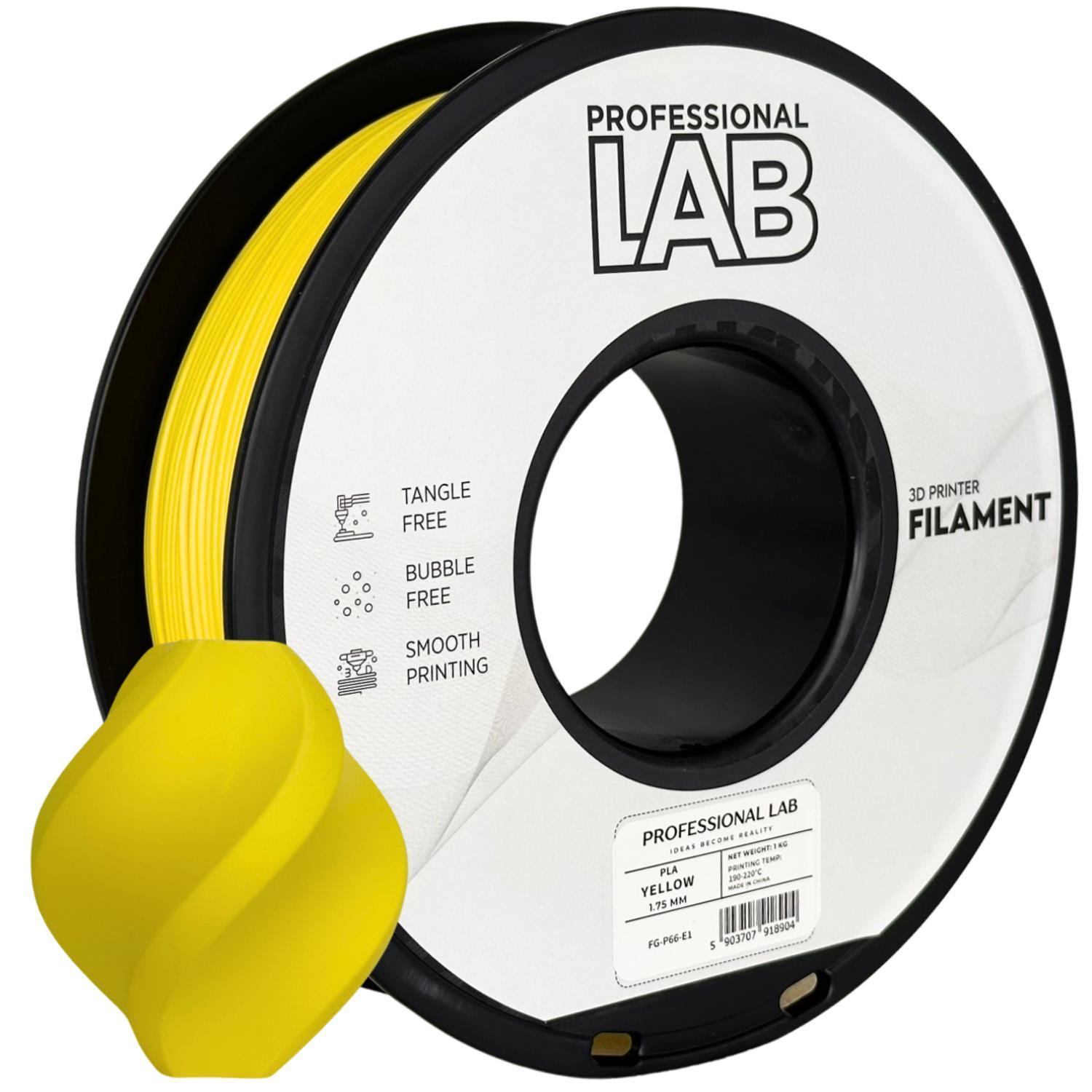 Professional Lab FG-P66-E1, 3D filament, PLA, 1,75mm, 1000g, Žlutý (Yellow)