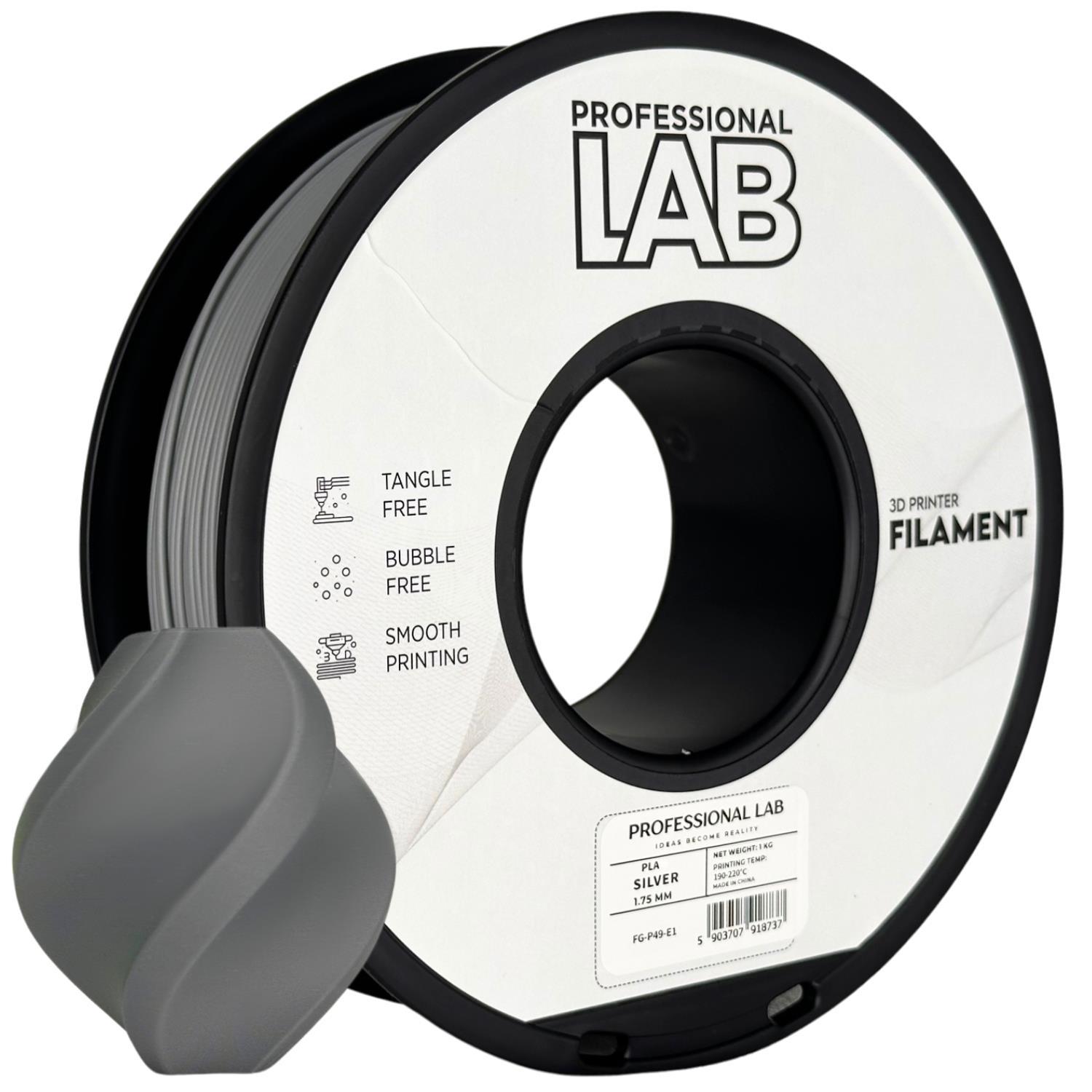 Levně Professional Lab FG-P67-E1, 3D filament, PLA, 1,75mm, 1000g, Stříbrný (Silver)