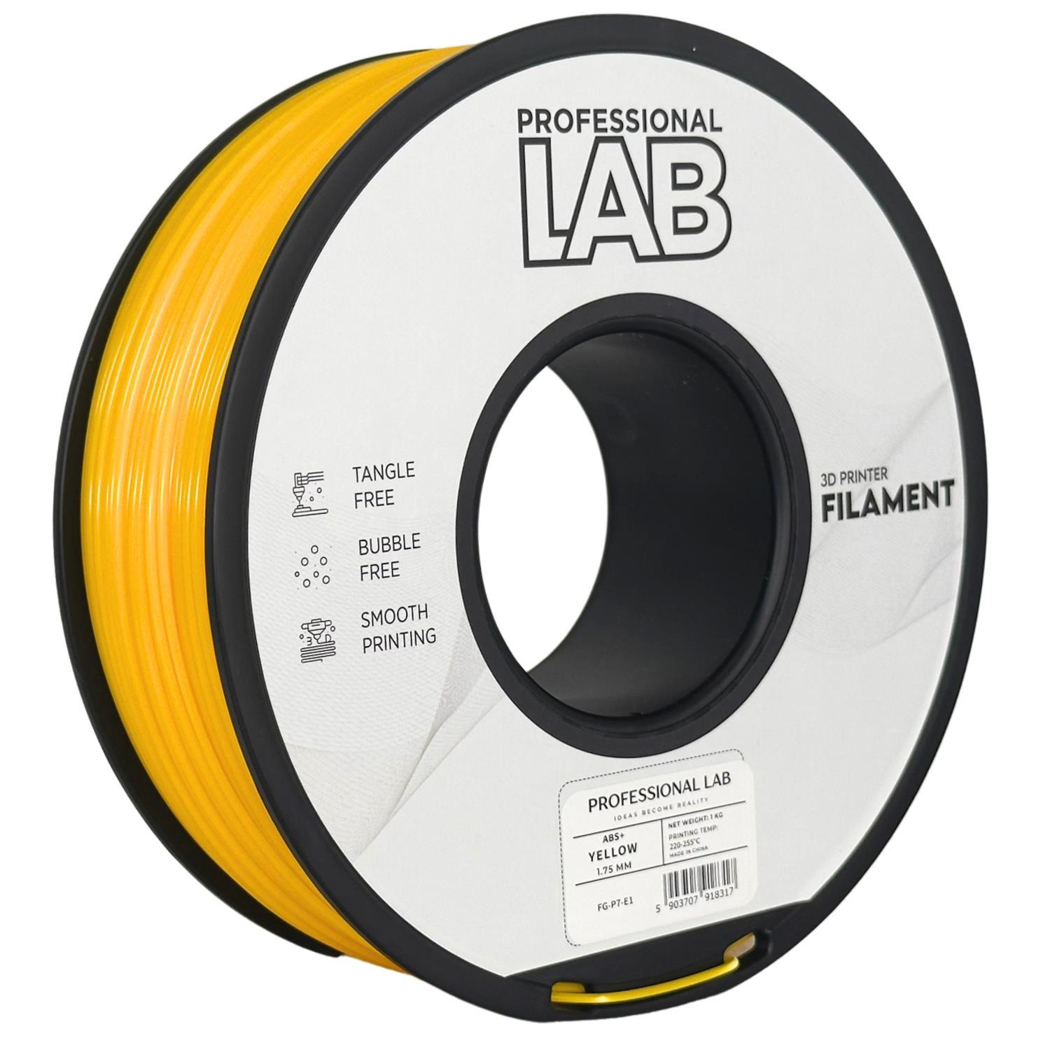 Levně Professional Lab FG-P7-E1, 3D filament, ABS+, 1,75mm, 1000g, Žlutý (Yellow)