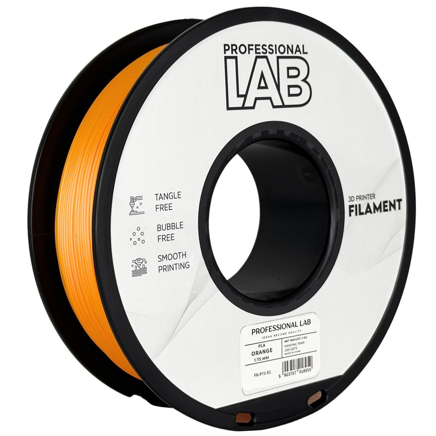 Levně Professional Lab FG-P71-E1, 3D filament, PLA, 1,75mm, 1000g, Oranžový (Orange)