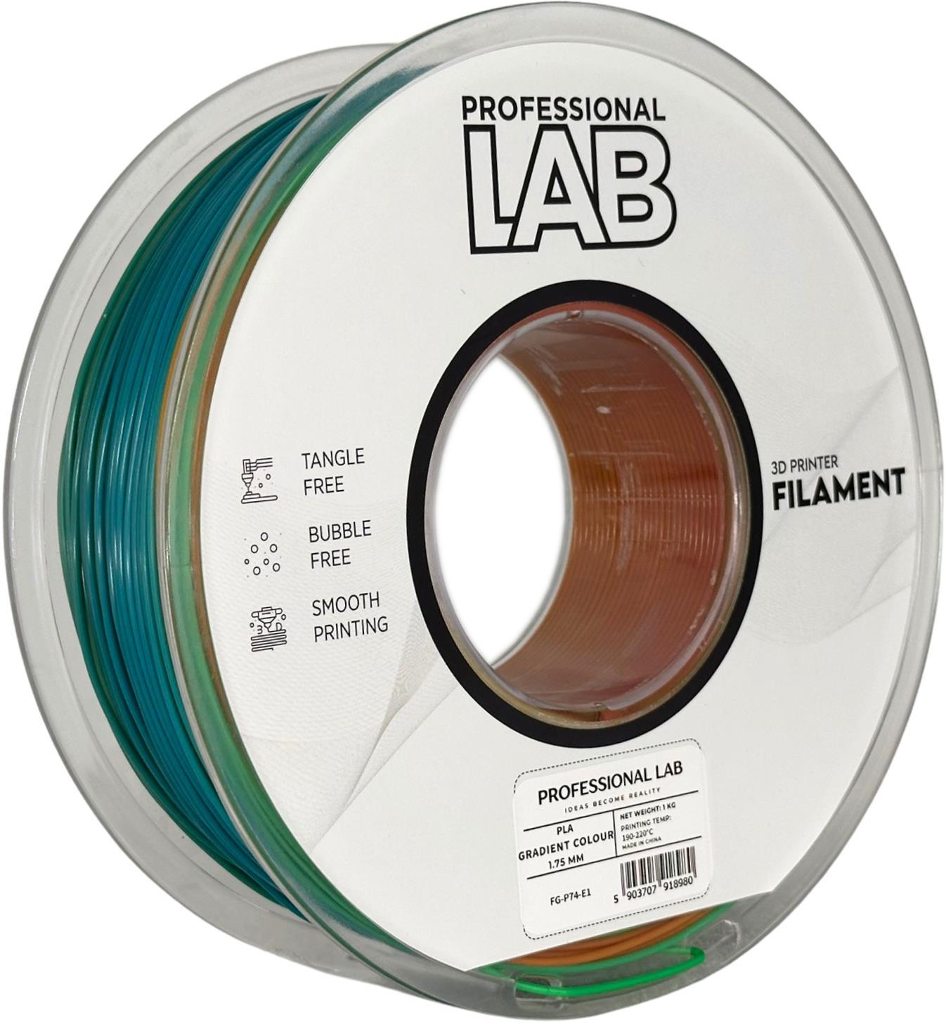 Levně Professional Lab FG-P74-E1, 3D filament, PLA, 1,75mm, 1000g, Vícebarevný (Gradient colour)