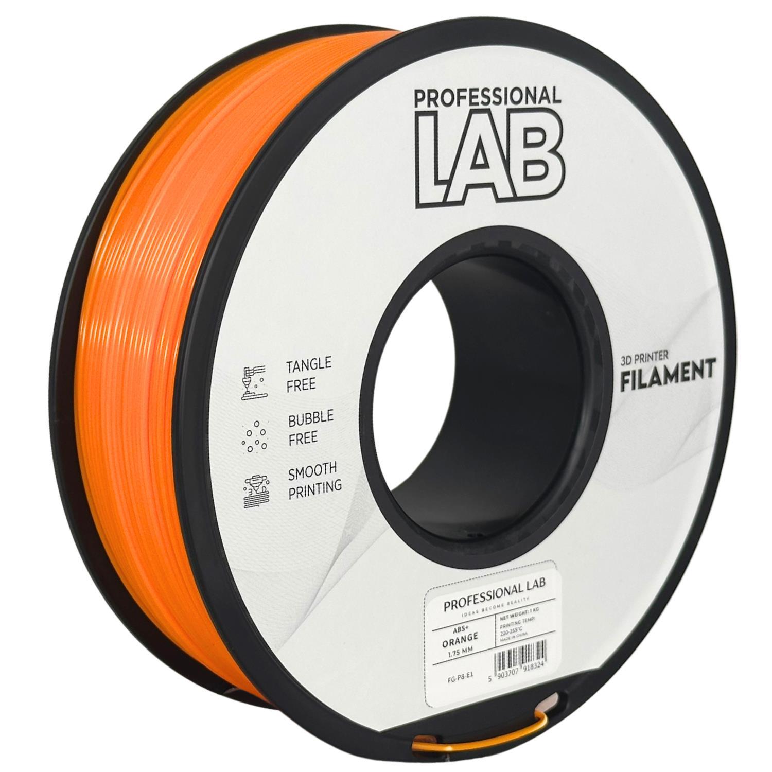 Levně Professional Lab FG-P8-E1, 3D filament, ABS+, 1,75mm, 1000g, Oranžový (Orange)