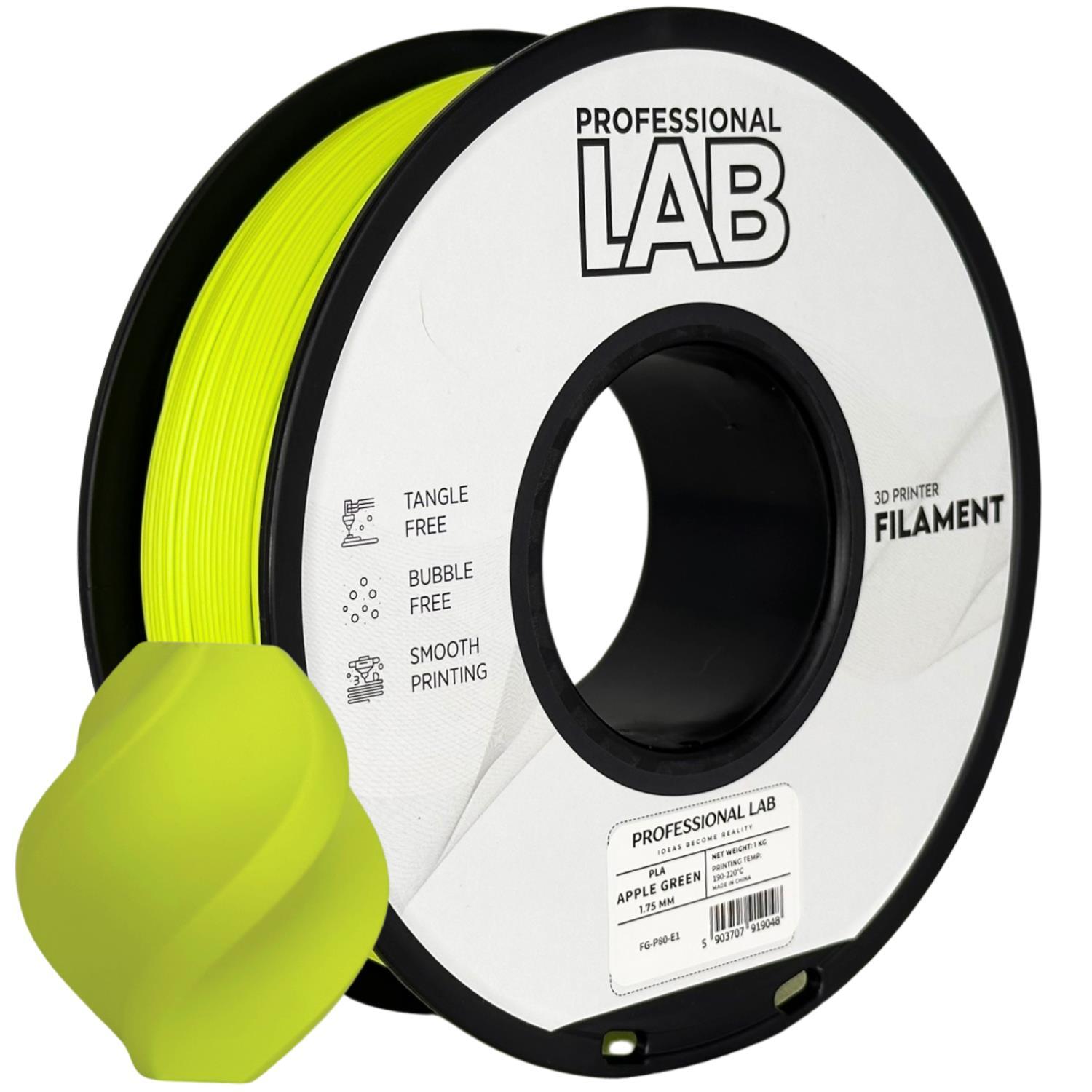 Professional Lab FG-P80-E1, 3D filament, PLA, Apple Green, 1kg, 1,75mm