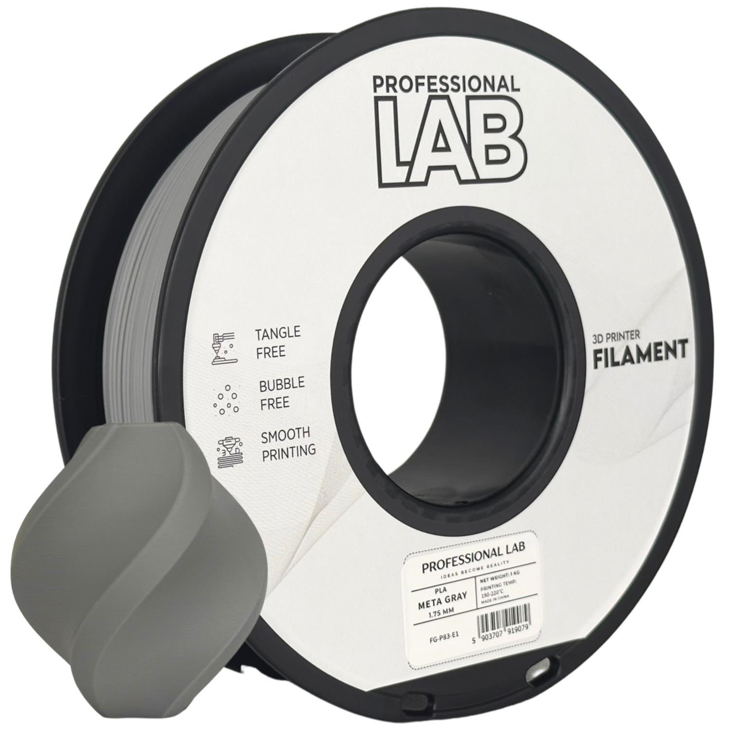 Levně Professional Lab FG-P83-E1, 3D filament, PLA, 1,75mm, 1000g, Šedý (Meta grey)