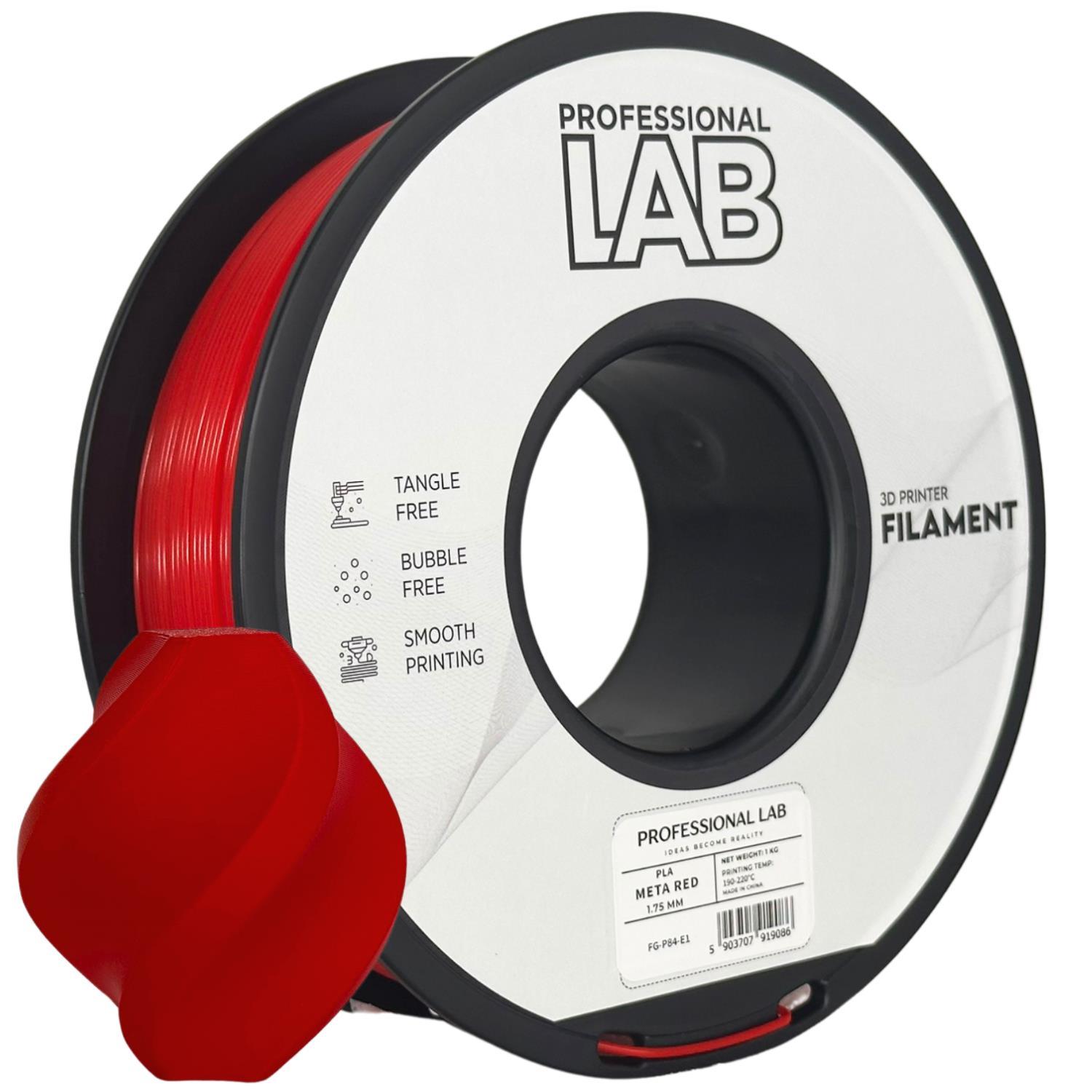 Levně Professional Lab FG-P84-E1, 3D filament, PLA, 1,75mm, 1000g, Červený (Meta red)