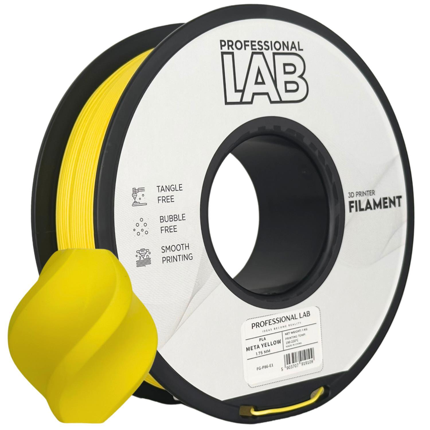 Levně Professional Lab FG-P86-E1, 3D filament, PLA, 1,75mm, 1000g, Žlutý (Meta yellow)