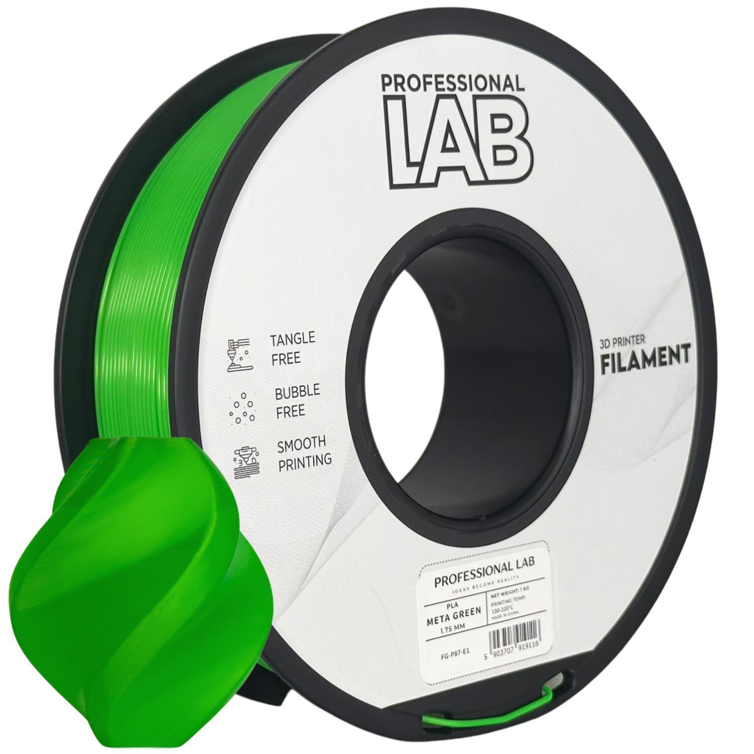 Levně Professional Lab FG-P87-E1, 3D filament, PLA, 1,75mm, 1000g, Zelený (Meta green)