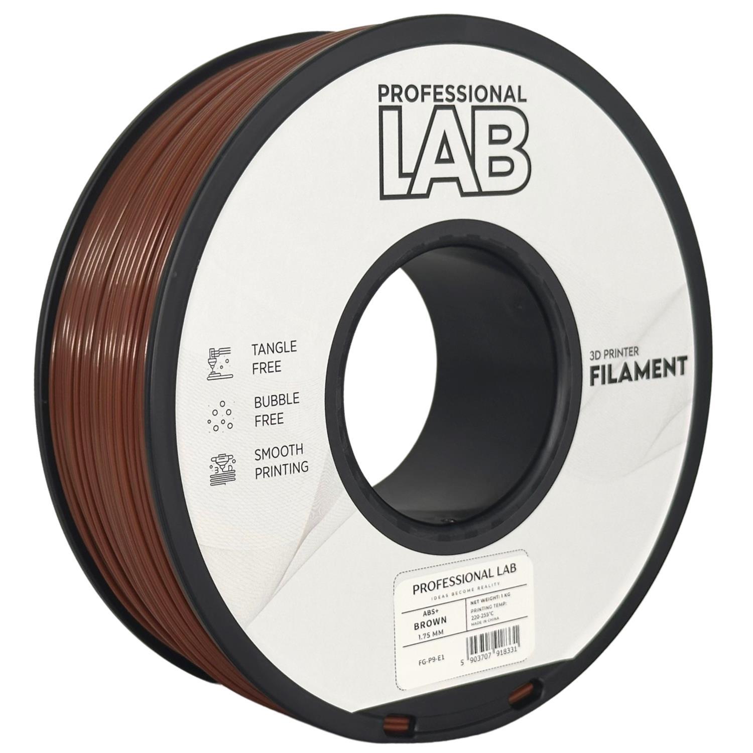 Levně Professional Lab FG-P9-E1, 3D filament, ABS+, 1,75mm, 1000g, Hnědý (Brown)