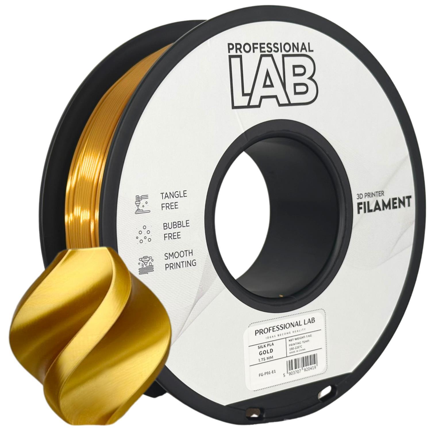 Professional Lab FG-P91-E1, 3D filament, PLA Silk, Gold, 1kg, 1,75mm