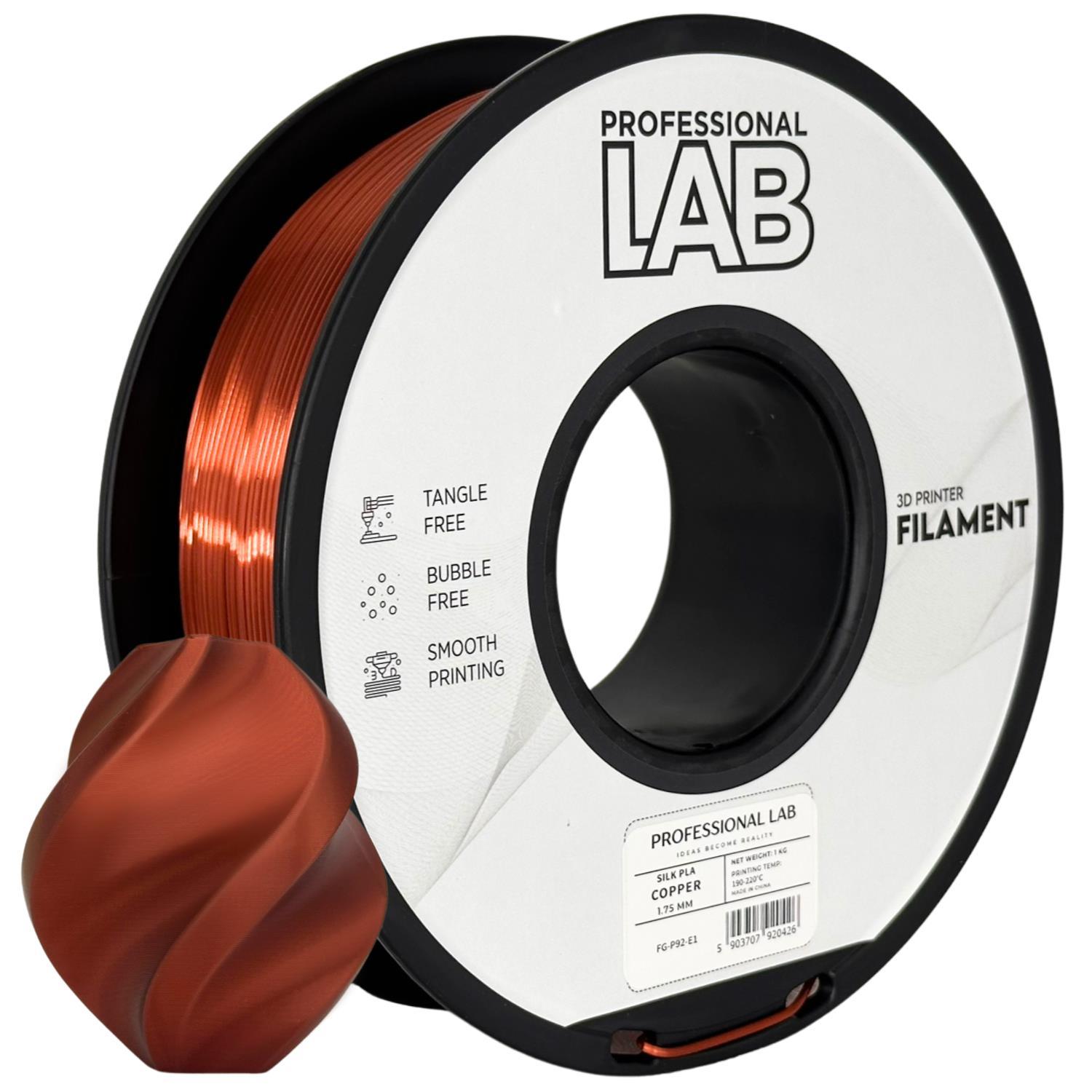 Professional Lab FG-P92-E1, 3D filament, PLA Silk, Copper, 1kg, 1,75mm