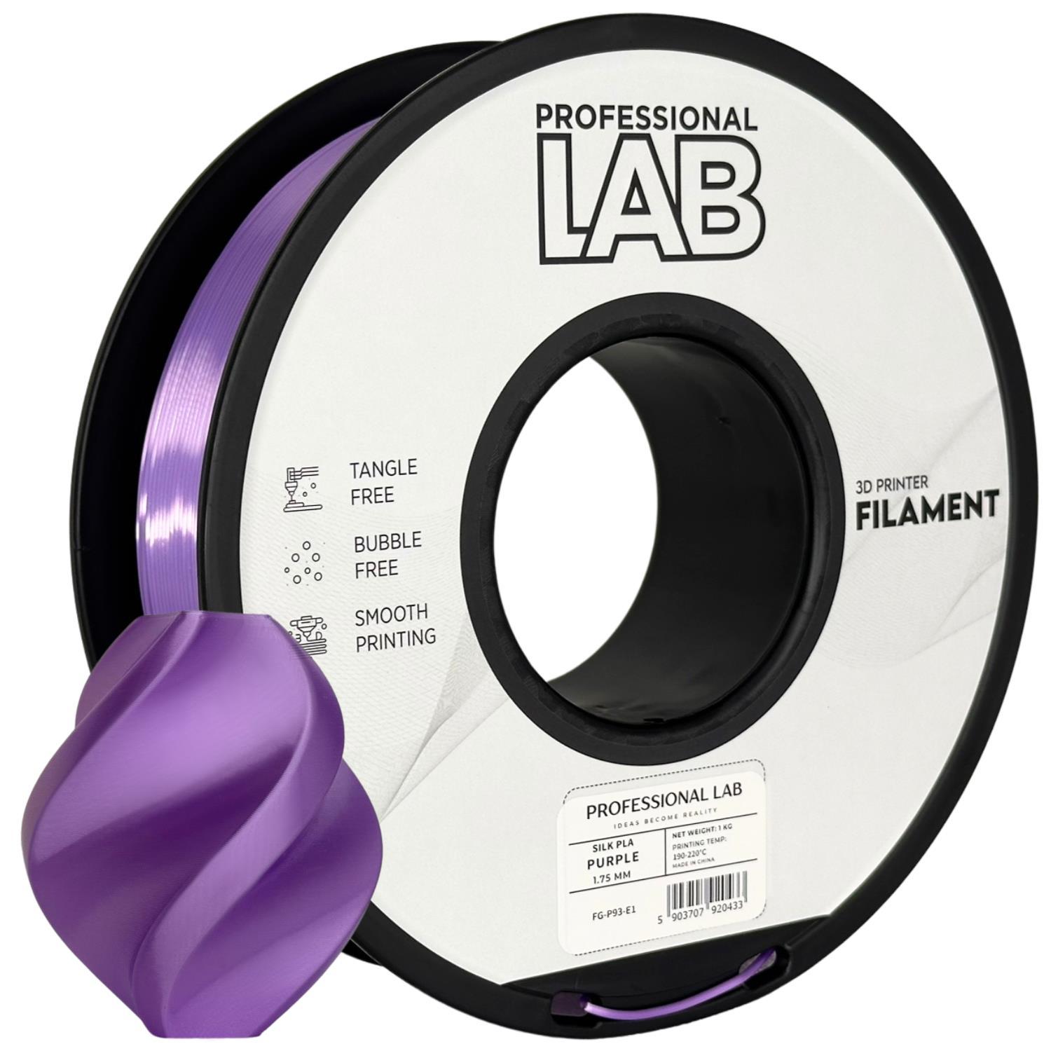 Levně Professional Lab FG-P93-E1, 3D filament, PLA Silk, 1,75mm, 1000g, Fialový (Purple)