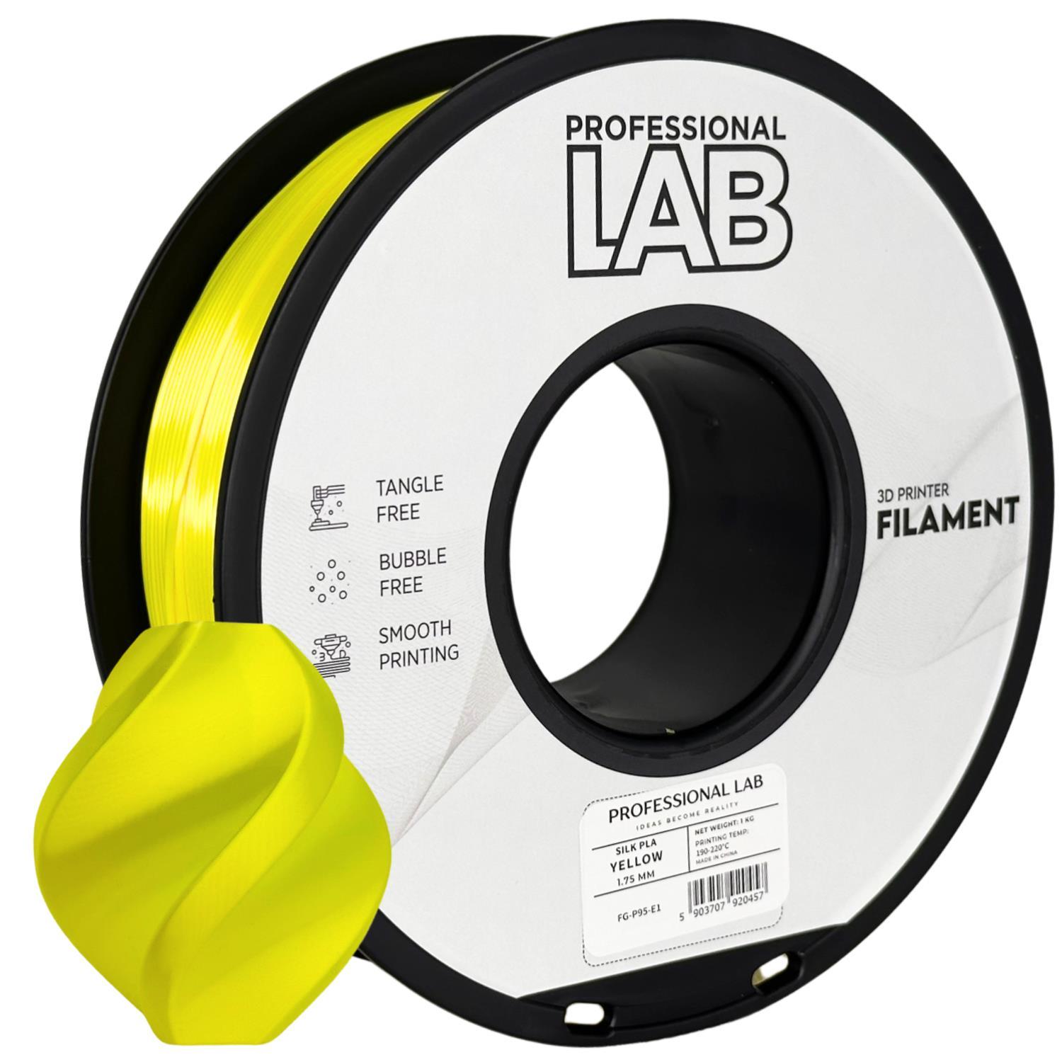 Levně Professional Lab FG-P95-E1, 3D filament, PLA Silk, 1,75mm, 1000g, Žlutý (Yellow)