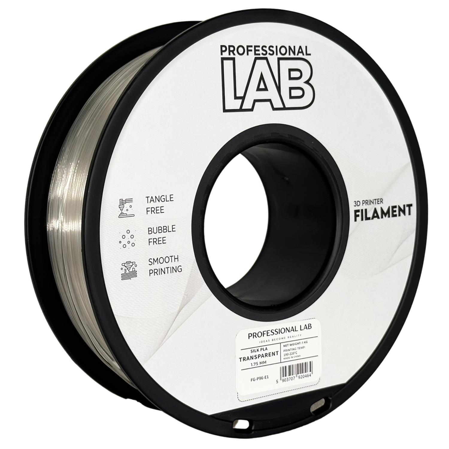 Levně Professional Lab FG-P96-E1, 3D filament, PLA Silk, 1,75mm, 1000g, Průsvitný (Transparent)