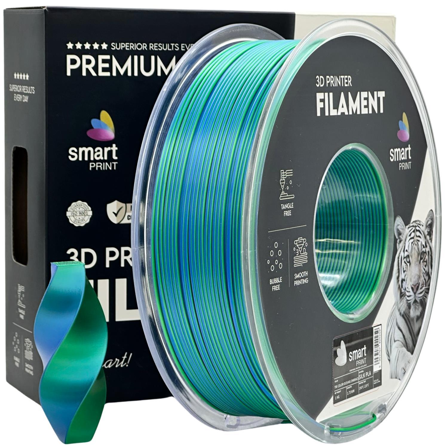 Smart Print FG-S111-E1, 3D filament, PLA Silk, Dual Color, Oceans Embrace, 1kg, 1,75mm