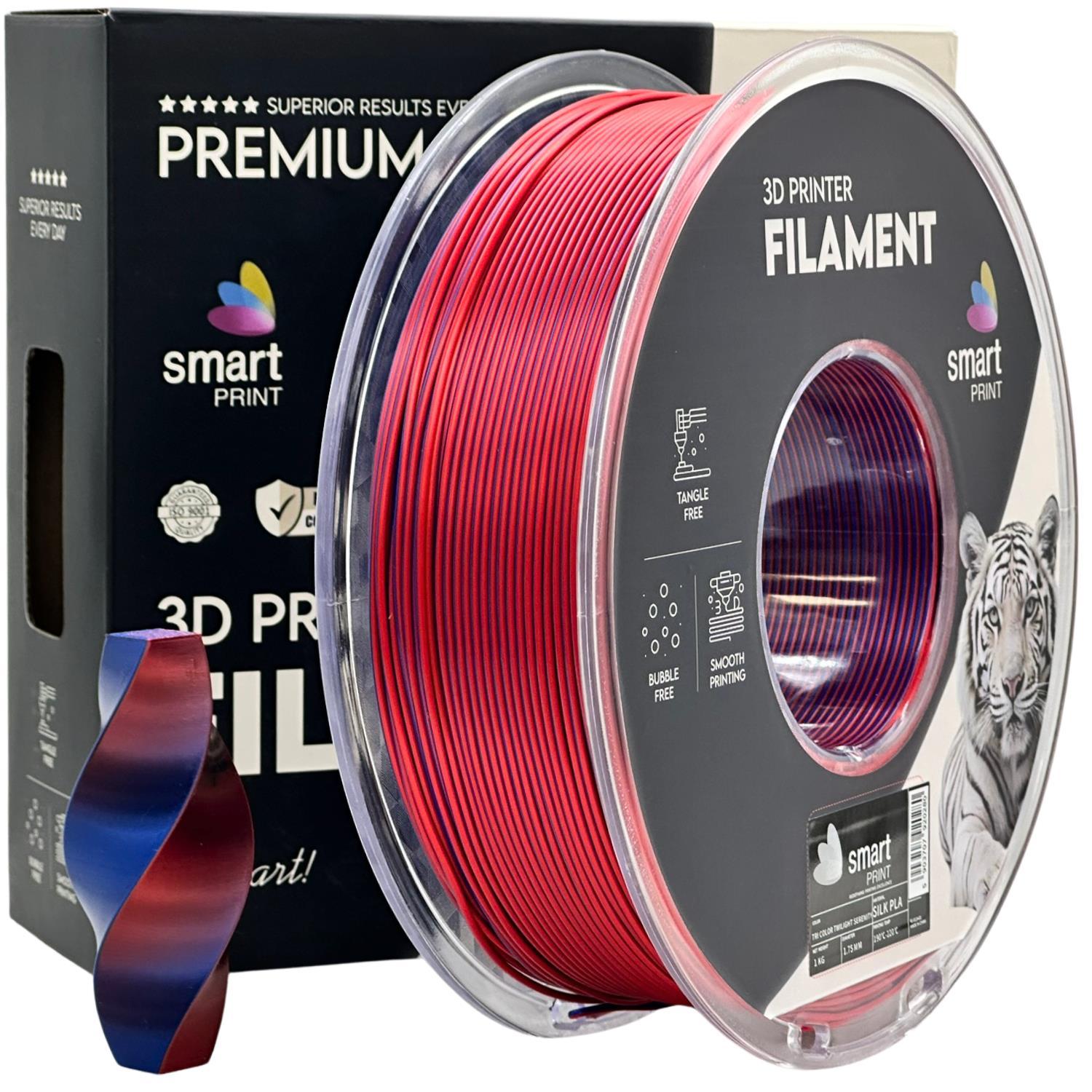 Smart Print FG-S114-E1, 3D filament, PLA Silk, Dual Color, TwiLight Serenity, 1kg, 1,75mm