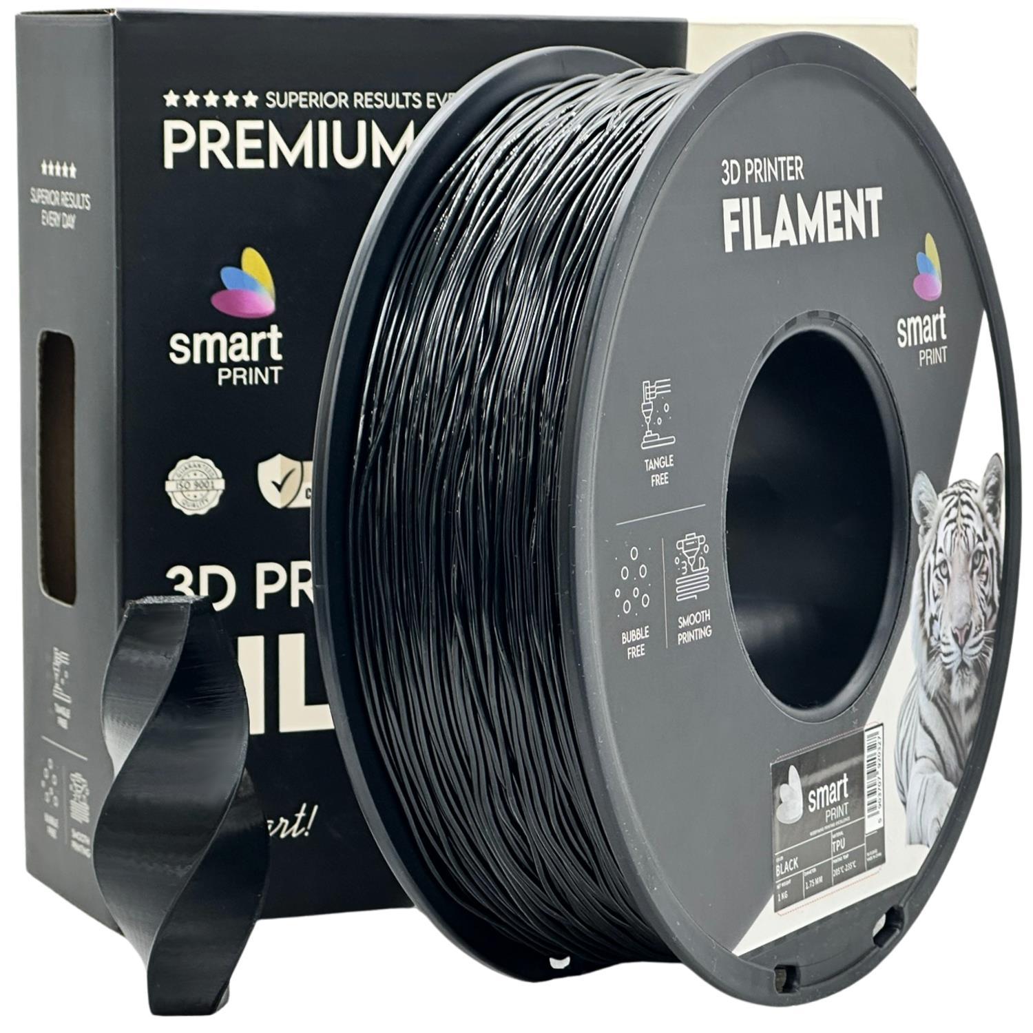 Levně Smart Print FG-S118-E1, 3D filament, TPU 95A, 1,75mm, 1000g, Černý (Black)