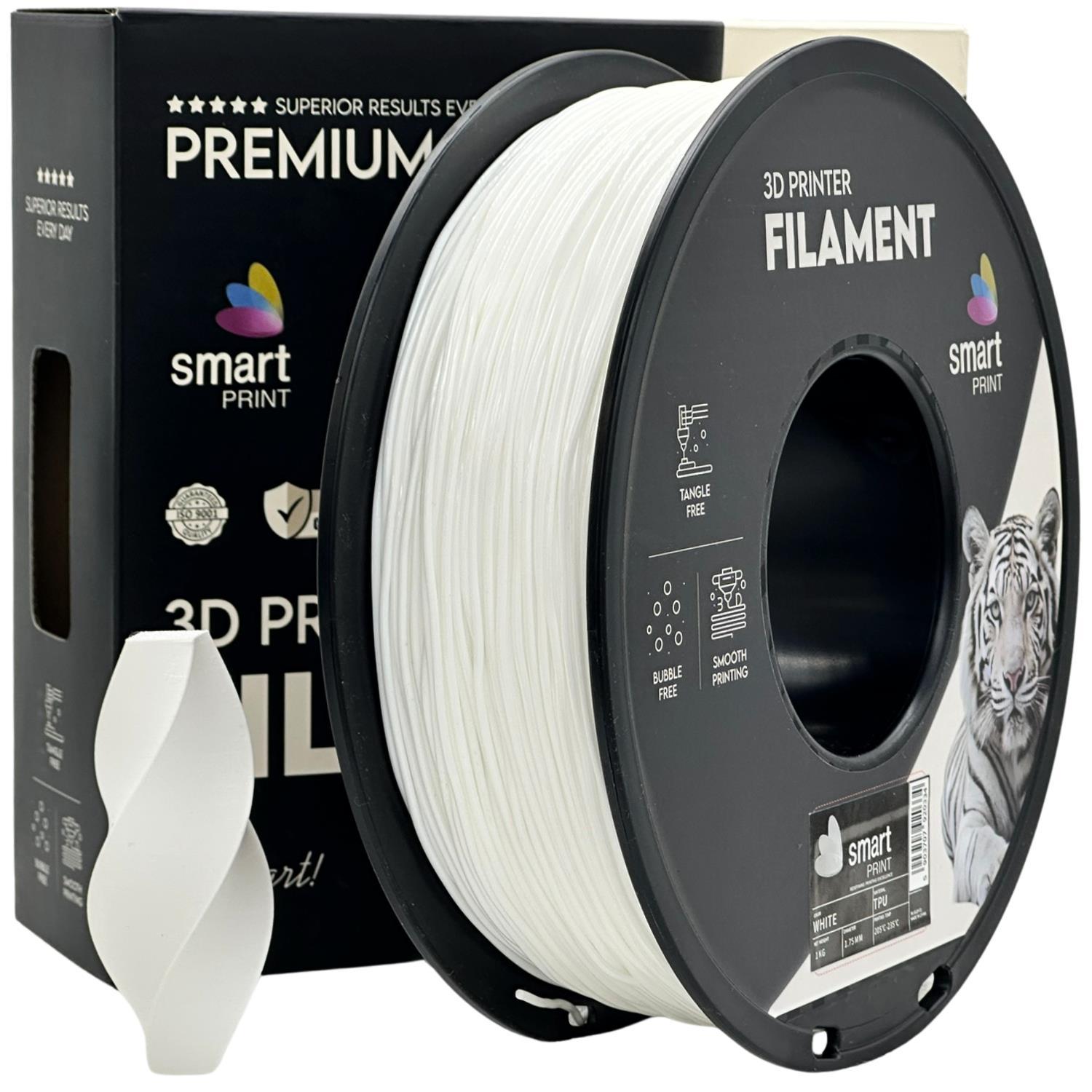 Levně Smart Print FG-S119-E1, 3D filament, TPU 95A, 1,75mm, 1000g, Bílý (White)