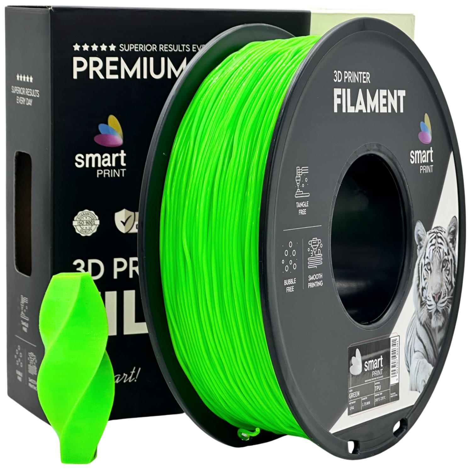 Levně Smart Print FG-S120-E1, 3D filament, TPU 95A, 1,75mm, 1000g, Zelený (Green)