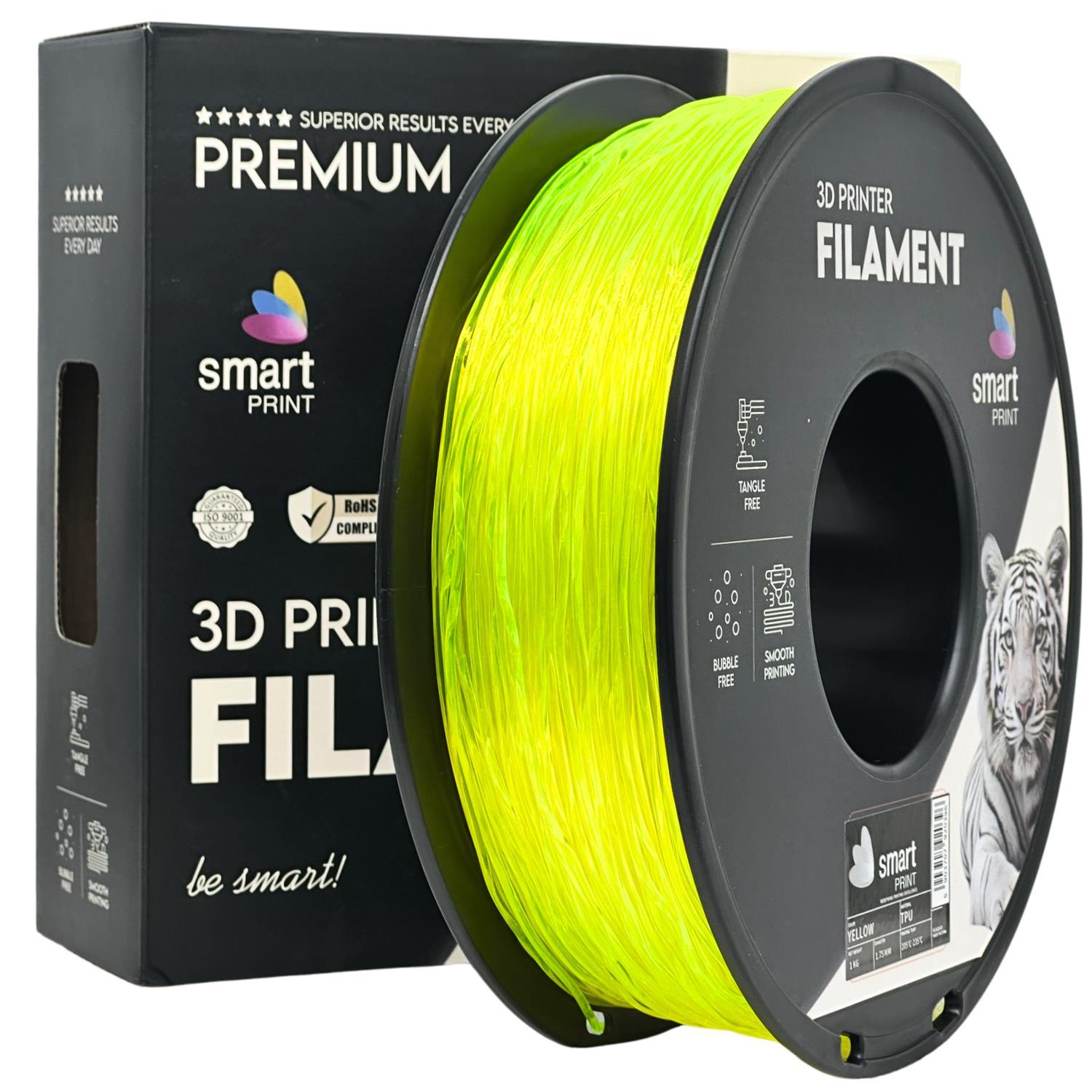 Levně Smart Print FG-S125-E1, 3D filament, TPU 95A, 1,75mm, 1000g, Žlutý (Yellow)