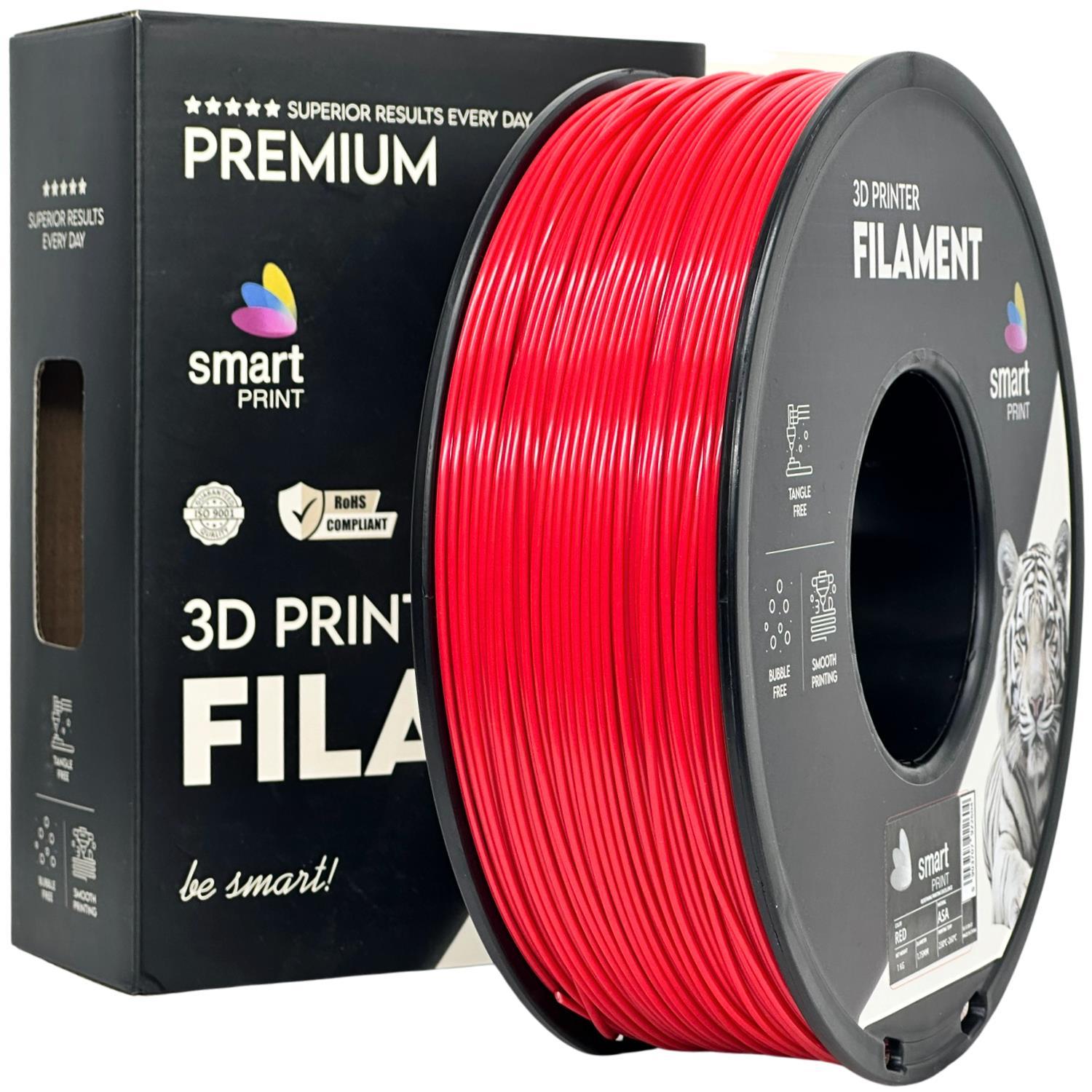 Levně Smart Print FG-S138-E1, 3D filament, ASA, 1,75mm, 1000g, Červený (Red)