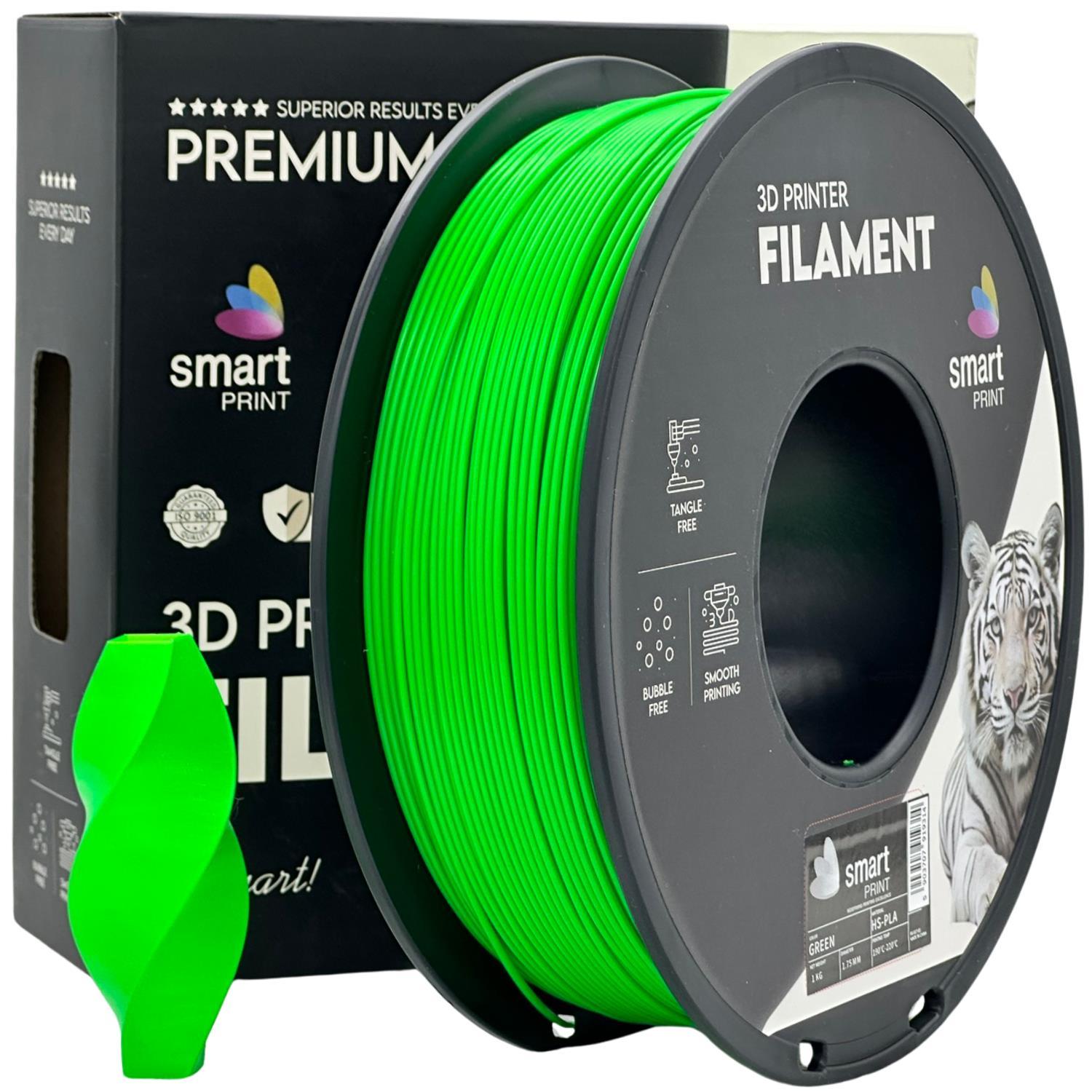 Levně Smart Print FG-S17-E1, 3D filament, HS-PLA, 1,75mm, 1000g, Průsvitný zelený (Green)