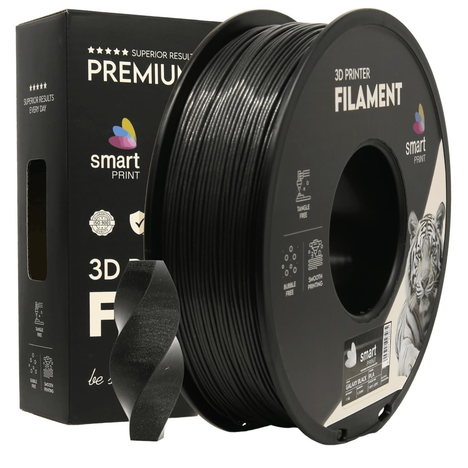 Smart Print FG-S175-E1, 3D filament, PLA, 1.75mm, 1000g, Black (Galaxy black)