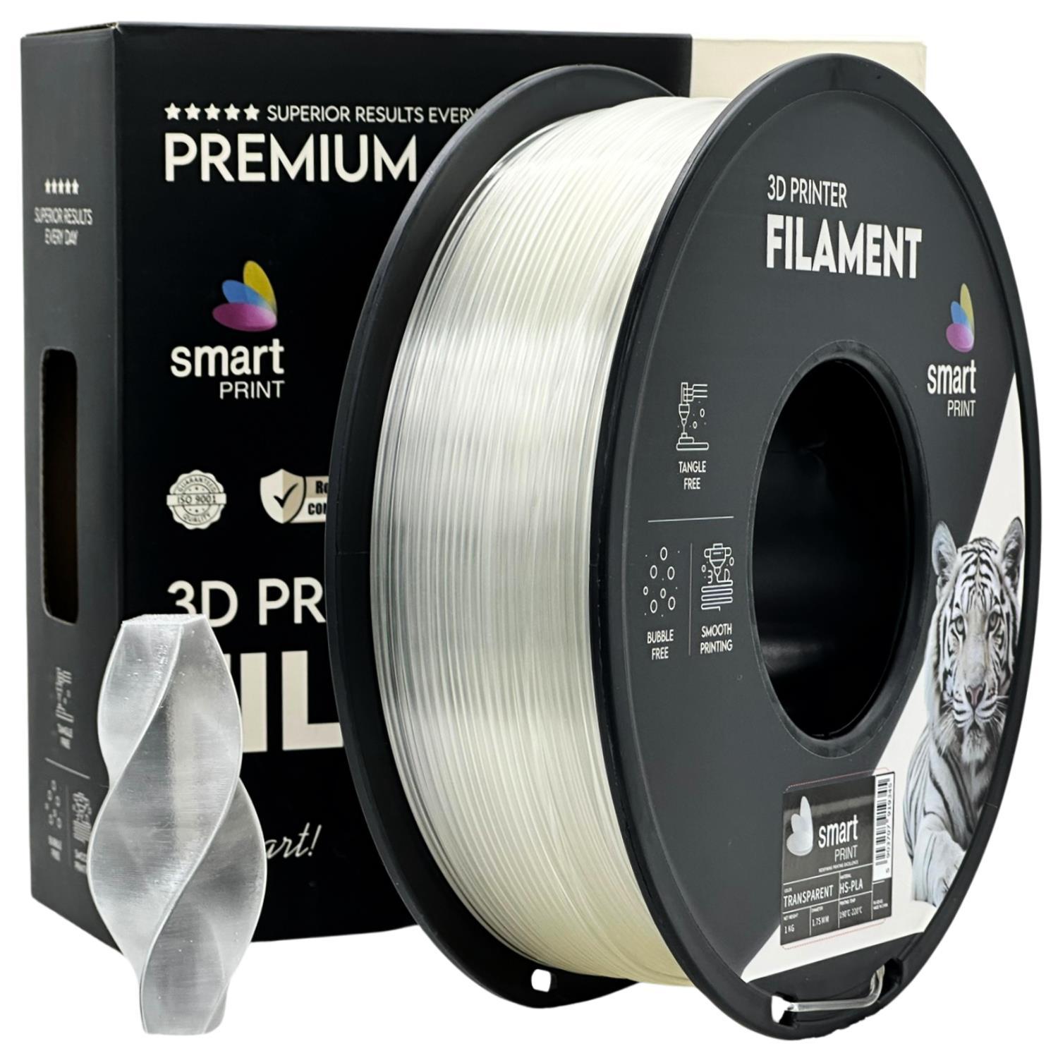Levně Smart Print FG-S20-E1, 3D filament, HS-PLA, 1,75mm, 1000g, Průsvitný (Transparent)