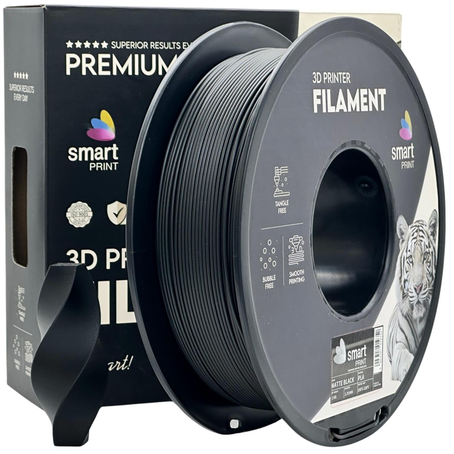 Levně Smart Print FG-S21-E1, 3D filament, PLA Matte, 1,75mm, 1000g, Černý (Black)