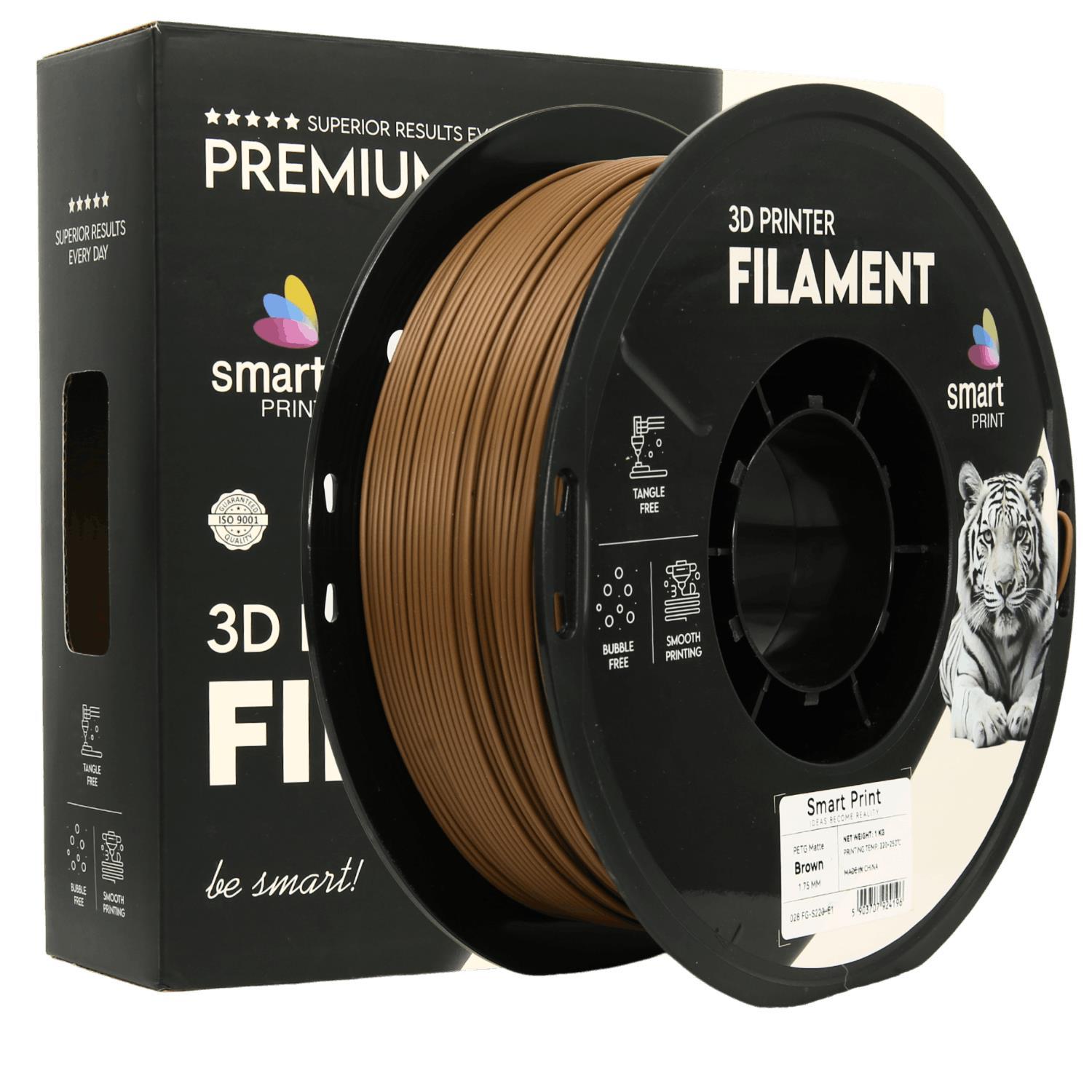 Levně Smart Print FG-S220-E1, 3D filament, PETG Matte, 1,75mm, 1000g, Hnědý (Brown)