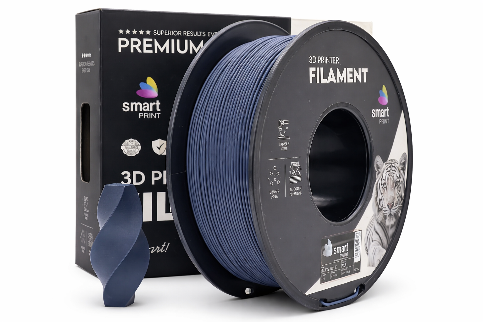 Smart Print FG-S24-E1, 3D filament, PLA Matte, Blue, 1kg, 1,75mm