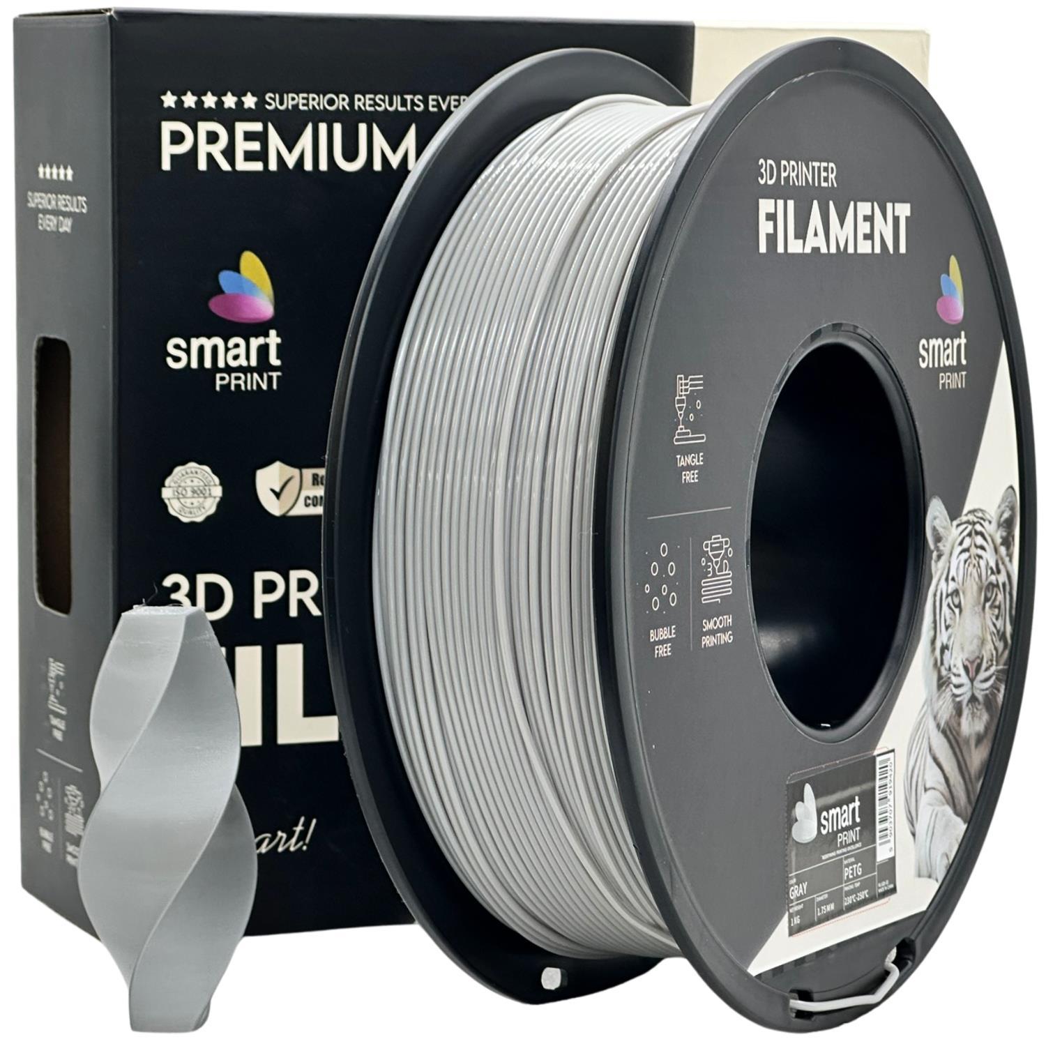 Smart Print FG-S28-E1, 3D filament, PETG, 1.75mm, 1000g, Grey