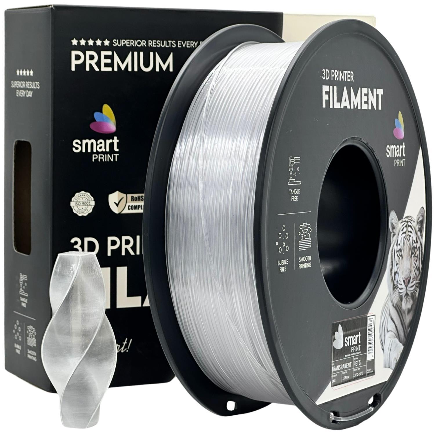 Smart Print FG-S32-E1, 3D filament, PETG, 1.75mm, 1000g, Transparent
