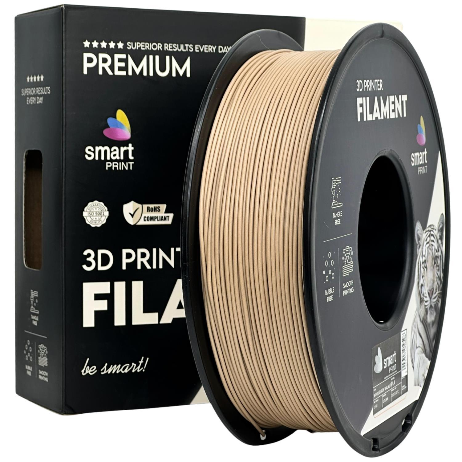 Levně Smart Print FG-S45-E1, 3D filament, PLA Wood, 1,75mm, 1000g, Hnědý (Black walnut)
