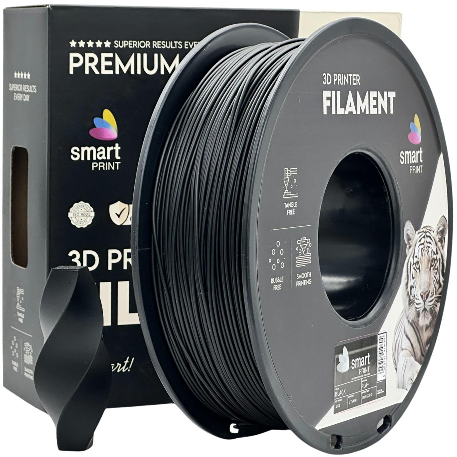 Levně Smart Print FG-S46-E1, 3D filament, PLA+, 1,75mm, 1000g, Černý (Black)
