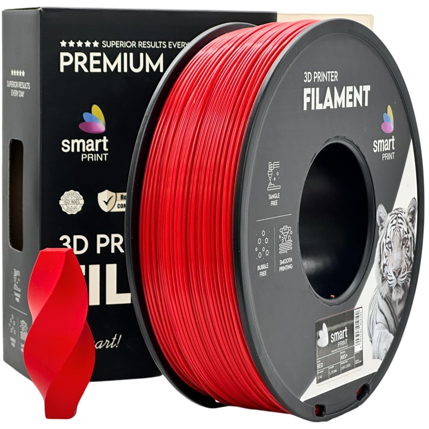 Levně Smart Print FG-S5-E1, 3D filament, ABS+, 1,75mm, 1000g, Červený (Red)