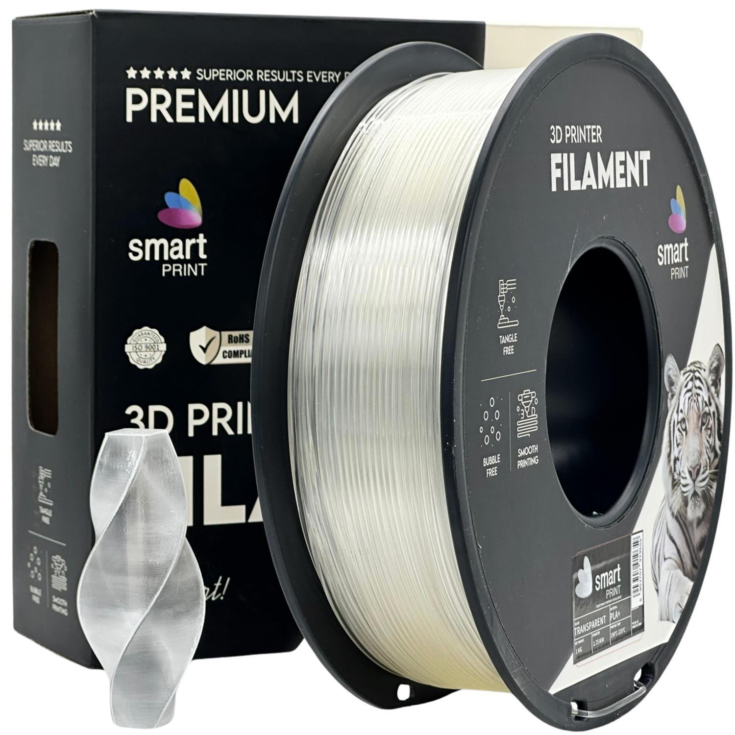 Levně Smart Print FG-S51-E1, 3D filament, PLA+, 1,75mm, 1000g, Průsvitný (Transparent)