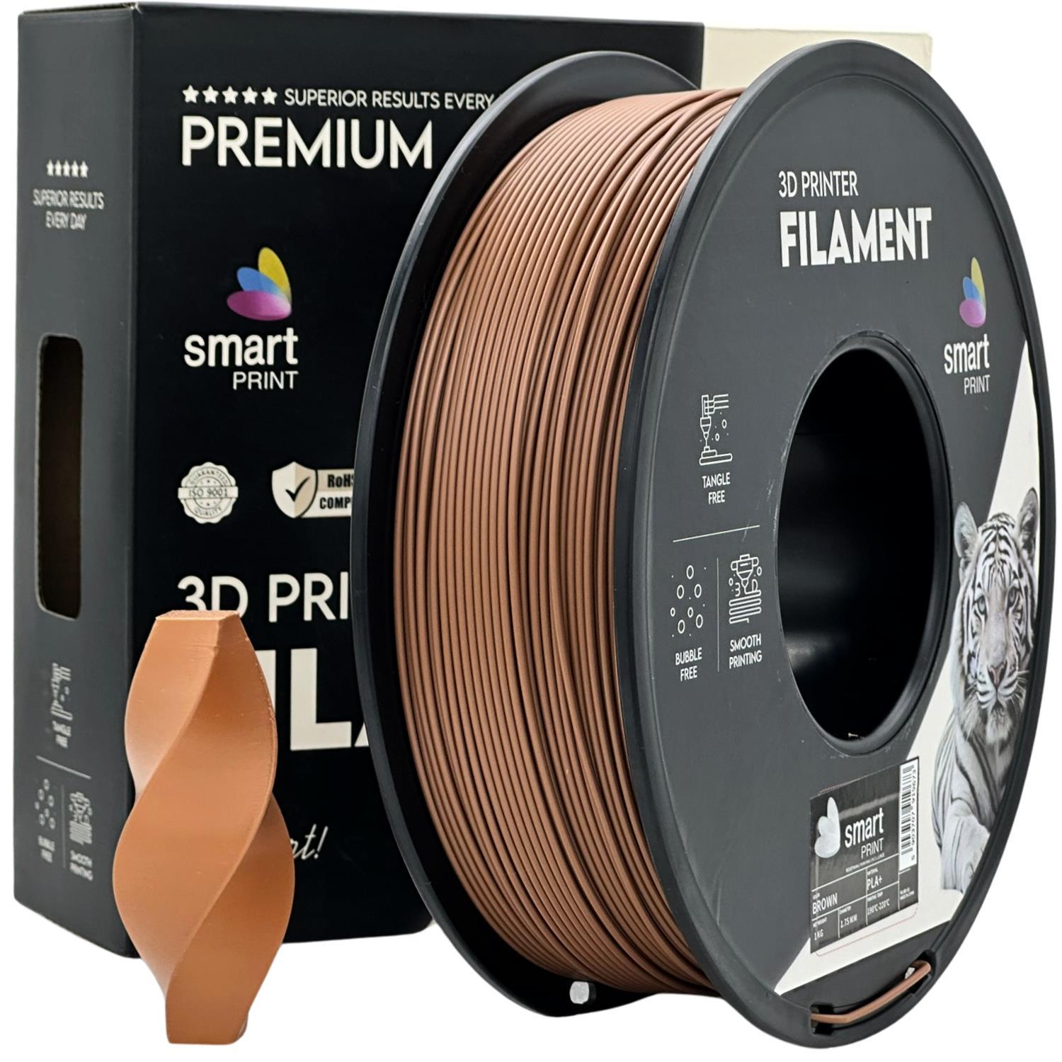 Levně Smart Print FG-S53-E1, 3D filament, PLA+, 1,75mm, 1000g, Hnědý (Brown)