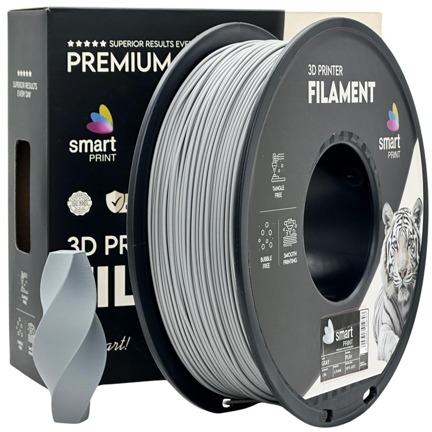 Smart Print FG-S56-E1, 3D filament, PLA+, Gray, 1kg, 1,75mm