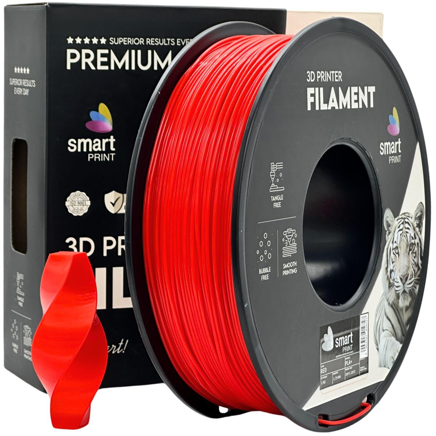 Levně Smart Print FG-S58-E1, 3D filament, PLA+, 1,75mm, 1000g, Červený (Red)