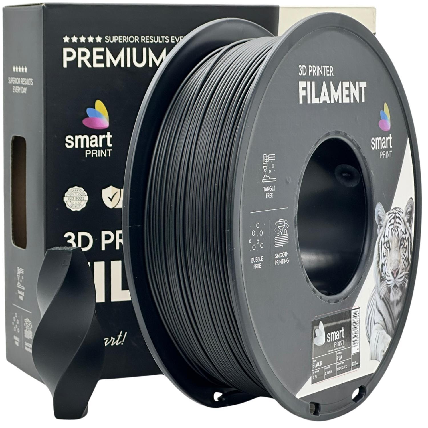 Smart Print FG-S60-E1, 3D filament, PLA, Black, 1kg, 1,75mm