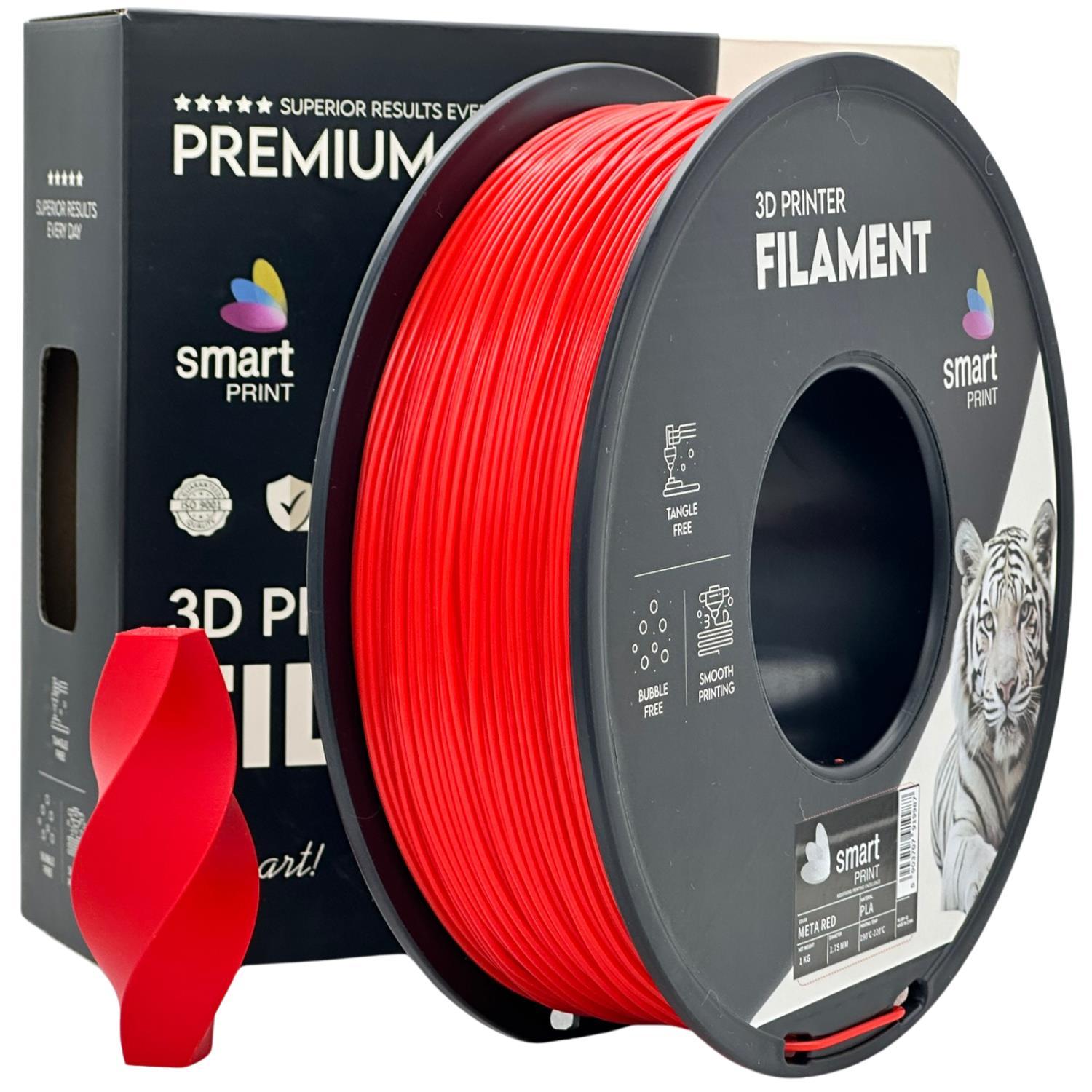 Levně Smart Print FG-S84-E1, 3D filament, PLA, 1,75mm, 1000g, Červený (Meta red)